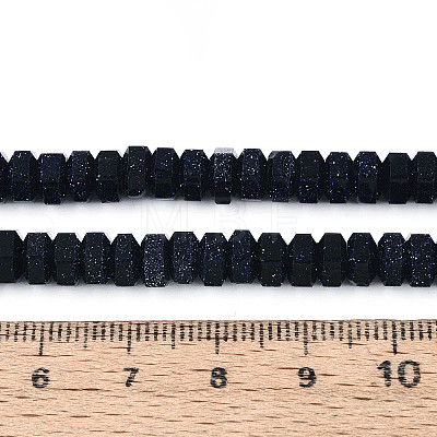Synthetic Blue Goldstone Beads Strands G-N357-14A-01-1