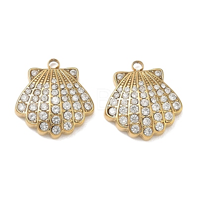 304 Stainless Steel Micro Pave Clear Cubic Zirconia Pendants CU-CBAF0F8-01A-G-1