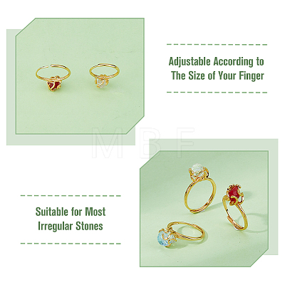 3pcs 3 styles Brass Adjustable Ring Findings FIND-FI0001-06G-1