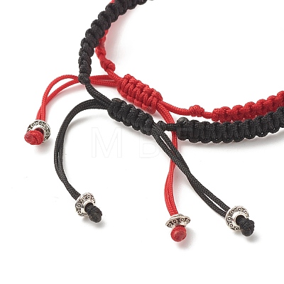 6mm Nylon Cord Braided Bead Bracelets Set BJEW-JB07193-1