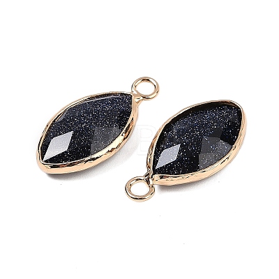 Synthetic Blue Goldstone Faceted Pendants G-G193-01G-13-1