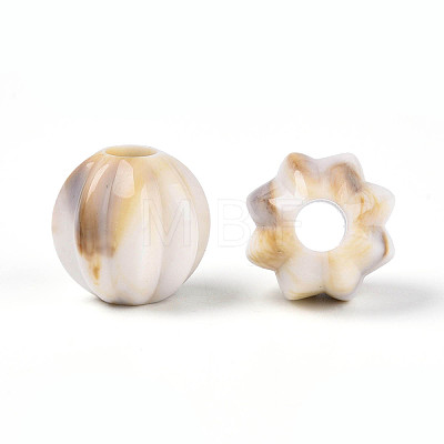 Two Tone Opaque Acrylic European Beads OACR-N157-08-1