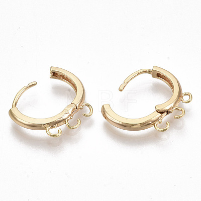 Brass Huggie Hoop Earring Findings KK-T055-026G-NF-1