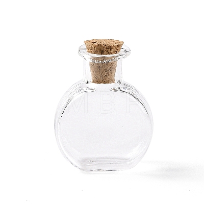 Flat Round Miniature Glass Bottles GLAA-H019-05A-1