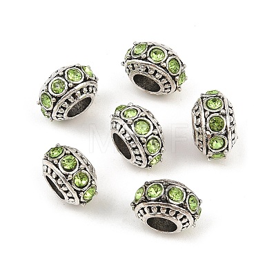 Alloy Rhinestone European Beads MPDL-R036-01F-1