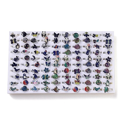 100Pcs Adjustable Mood Ring RJEW-B029-07-1