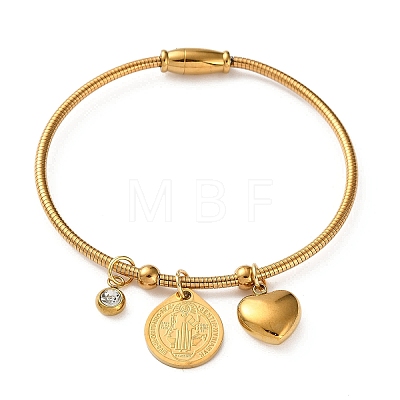 304 Stainless Steel Charm Bangles for Women BJEW-G770-02G-1