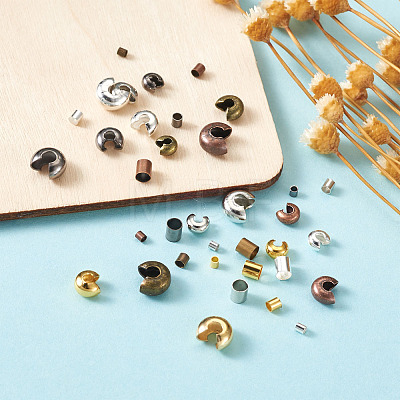 Brass Crimp Beads Covers KK-TA0007-81-1
