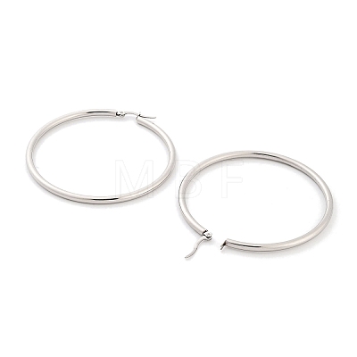 Non-Tarnish Ring 304 Stainless Steel Hoop Earrings for Women Men EJEW-B049-01I-P-1