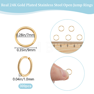 300Pcs 304 Stainless Steel Open Jump Rings STAS-BBC0004-94-1