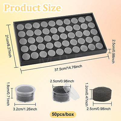 50 Grids Plastic Loose Diamond Storage Boxes MRMJ-WH0012-40A-1