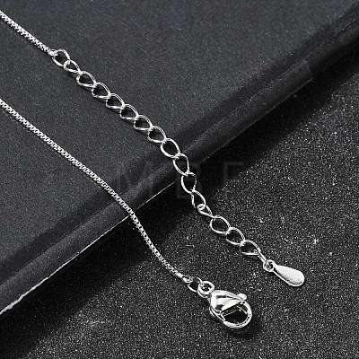 0.8MM Brass Box Chain Necklaces NJEW-G341-02P-1