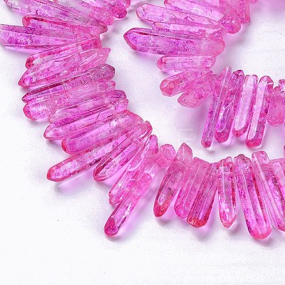 Natural Crackle Quartz Crystal Dyed Beads Strands G-I345-03A-1