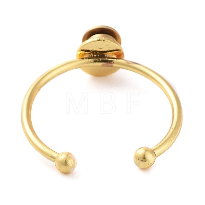 Brass Open Cuff Ring Components KK-Q799-01G-02-1