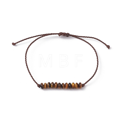 Natural & Synthetic Mixed Stone Rondelle Braided Bead Bracelet BJEW-JB10018-1