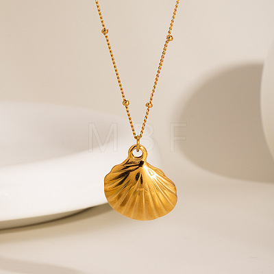 Summer Shell Shape Stainless Steel Pendant Necklaces ME5016-2-1