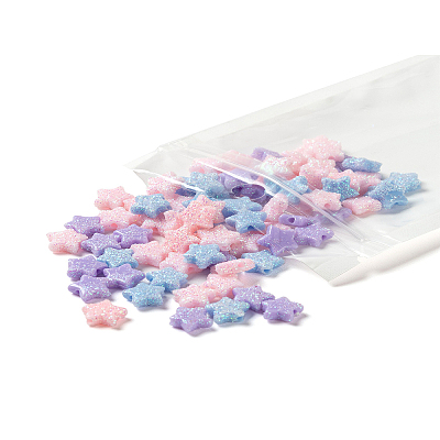 80Pcs 4 Colors Opaque Acrylic Beads MACR-FS0001-01A-1