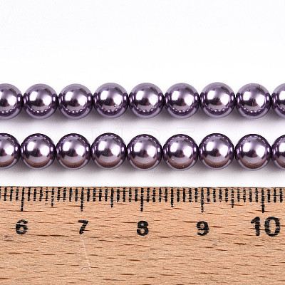 Baking Painted Pearlized Glass Pearl Bead Strands HY-N002-6mm-A14-1