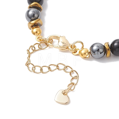 Natural Eyeless Obsidian & Synthetic Non-Magnetic Hematite Beaded Bracelets for Women BJEW-JB12941-02-1