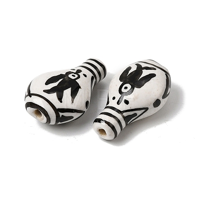 Handmade Porcelain Beads PORC-K012-14B-1