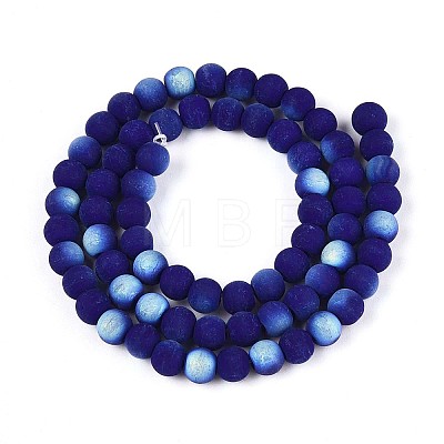 Frosted Opaque Glass Beads Strands LS-GLAA-T032-P6mm-MBB03-1