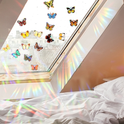 Butterfly Rainbow Prism Electrostatic Window Stickers PW-WG7843B-01-1