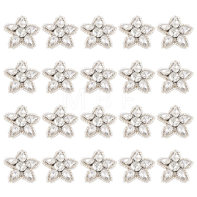 20Pcs Star Rhinestone Cloth Patches DIY-FG0010-20-1