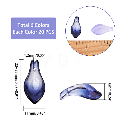  Two Tone Spray Painted Glass Pendants GLAA-PH0001-10-1