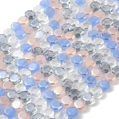 Electroplated Glass Beads Strands EGLA-A048-01A-08-1
