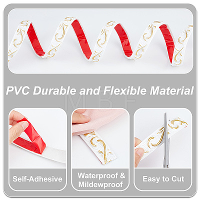 PVC Flowers Pattern Mirror Self-adhesive Sticker FIND-WH0152-356B-1