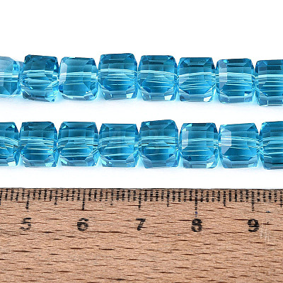 Transparent Glass Beads Strands GLAA-R041-8x8mm-A11-1