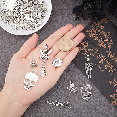 Tibetan Style Alloy Pendants & Links Set PALLOY-PH0013-91-1