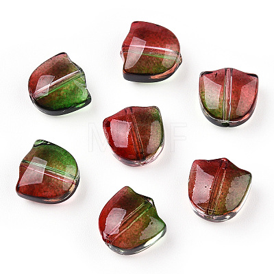 Spray Painted Transparent Glass Beads GLAA-T022-26-1