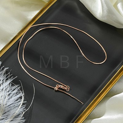 1mm Rack Plating Brass Round Snake Chain Adjustable Slider Necklaces for Women Men MAK-L044-50RG-1