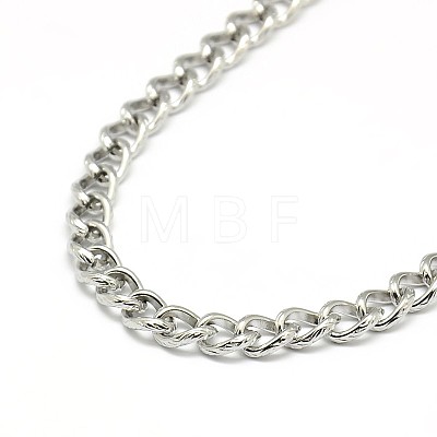 304 Stainless Steel Curb Chain/Twisted Chain Necklace Making STAS-A028-N134P-1