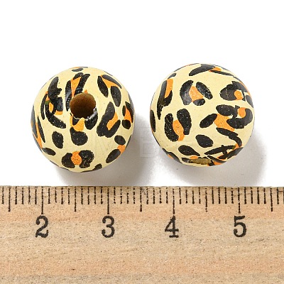 Printed Wood European Beads WOOD-G022-12D-1