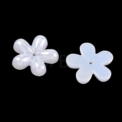 Plating Opaque Acrylic Imitation Shell Beads OACR-P039-04A-1