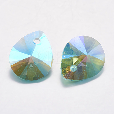 Faceted Glass Rhinestone Pendants RGLA-F053-B-202PS-1