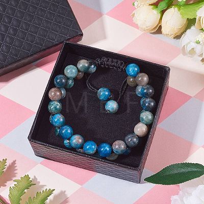 Natural Apatite Braided Bead Bracelet BJEW-SW00001-09-1