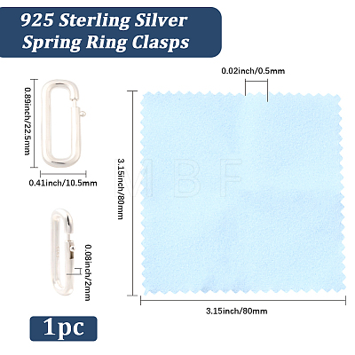 1Pc 925 Sterling Silver Spring Gate Rings STER-BBC0008-64B-S-1