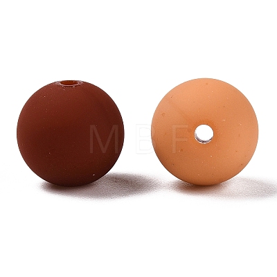 Rubberized Style Imitated Silicone Acrylic Beads MACR-T048-01B-04-1