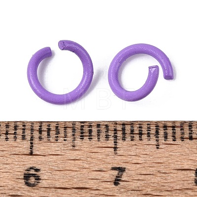 Spray Painted Iron Open Jump Rings IFIN-T017-04B-14-1