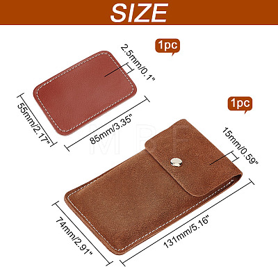 Portable Faux Suede Single Watch Pouch Storage Bags ABAG-WH0035-034-1