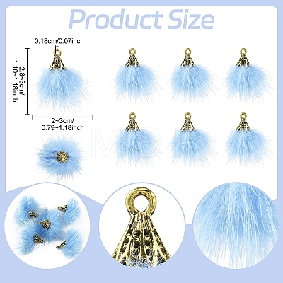 Faux Mink Fur Tassel Pendant Decorations FIND-YW0002-24F-1