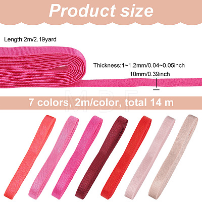 BENECREAT 14M 7 Styles Flat Polyester Elastic Cord OCOR-BC0006-41A-1
