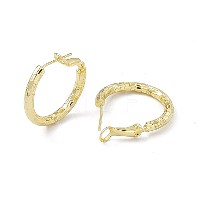 Rack Plating Brass Rectangle Pattern Huggie Hoop Earrings for Women EJEW-I277-06G-1