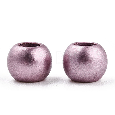 Spray Painted Acrylic European Beads ACRP-WH0002-01D-1