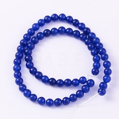 Dyed Natural Jade Round Bead Strands G-O113-02-6mm-1