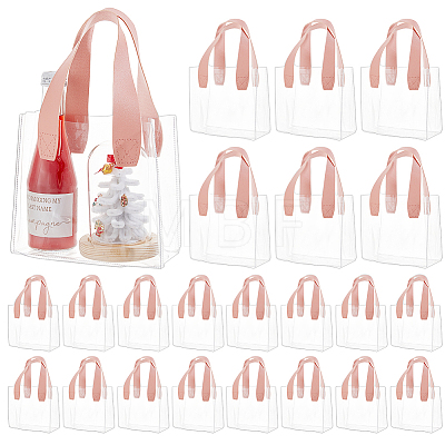 Transparent Plastic Gift Bags with Handle ABAG-WH0044-96-1