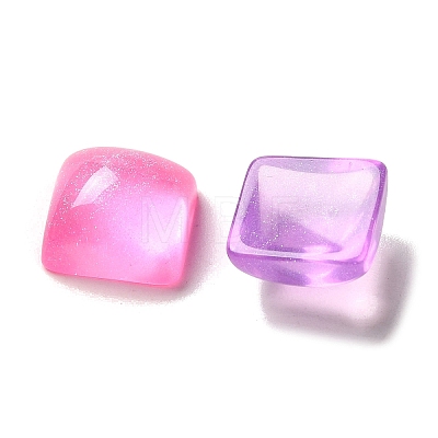 Transparent Resin Decoden Cabochons with Glitter Powder X-RESI-E053-08B-1